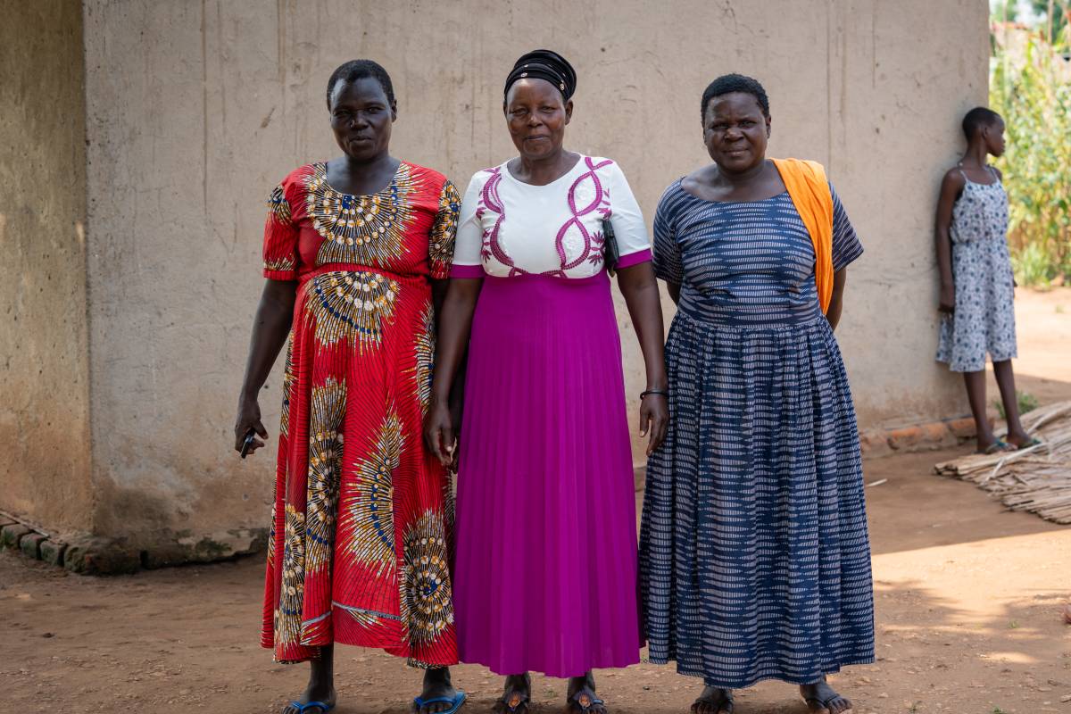 Three Jonam women smiling.